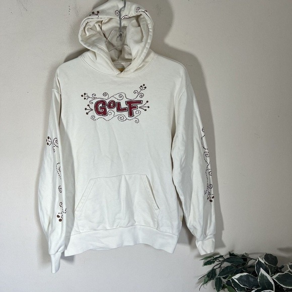 GOLF WANG Rigmarole Hoodie Cream White Red Embroidered Men’s Size Medium - Picture 10 of 11
